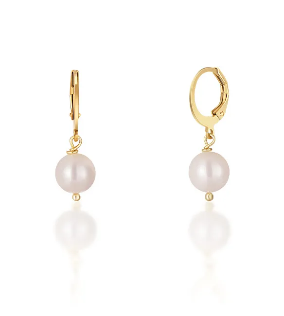 JwL Luxury Pearls Bellissimi orecchini placcati in oro con vere perle bianche JL0678 donna