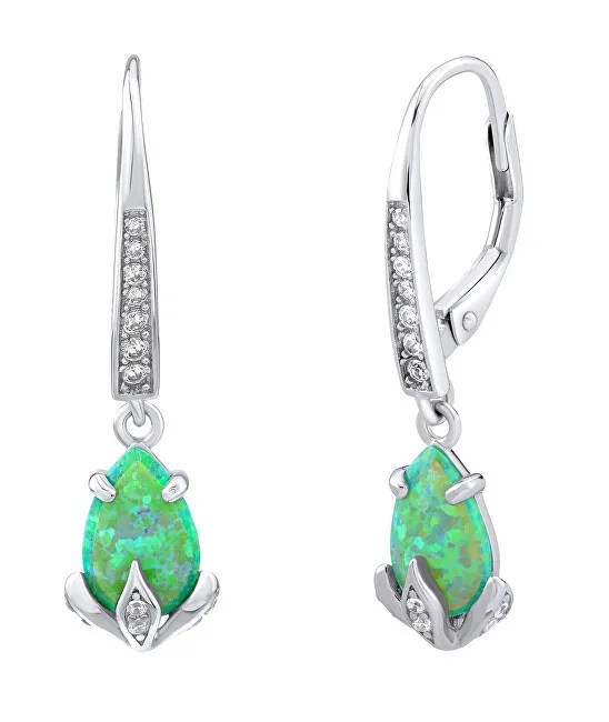 Silvego Orecchini in argento con opale sintetico verde JJJE1267G donna