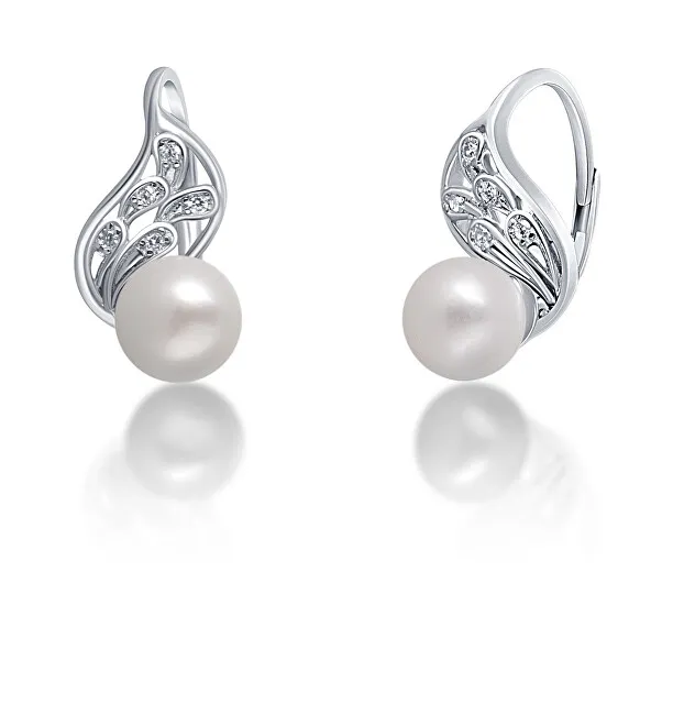 JwL Luxury Pearls Deliziosi orecchini in argento con vera perla bianca JL0706 donna