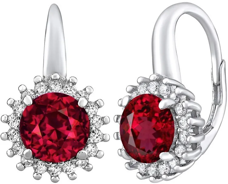 Orecchini Silvego in argento ADRIA con rubini sintetici LPSER0754 donna