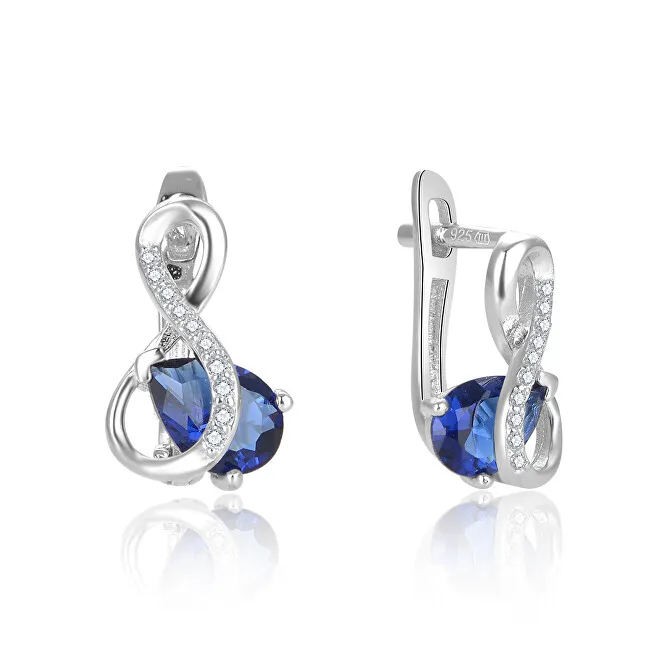Beneto Orecchini in argento abbagliante con zircone blu AGUC2692-DB donna