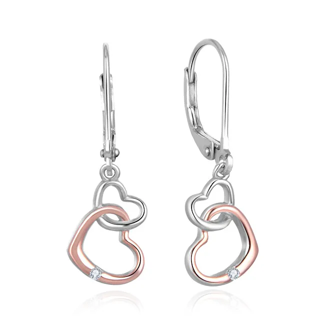 Beneto Romantici orecchini bicolore in argento con cuori AGUC2608 donna