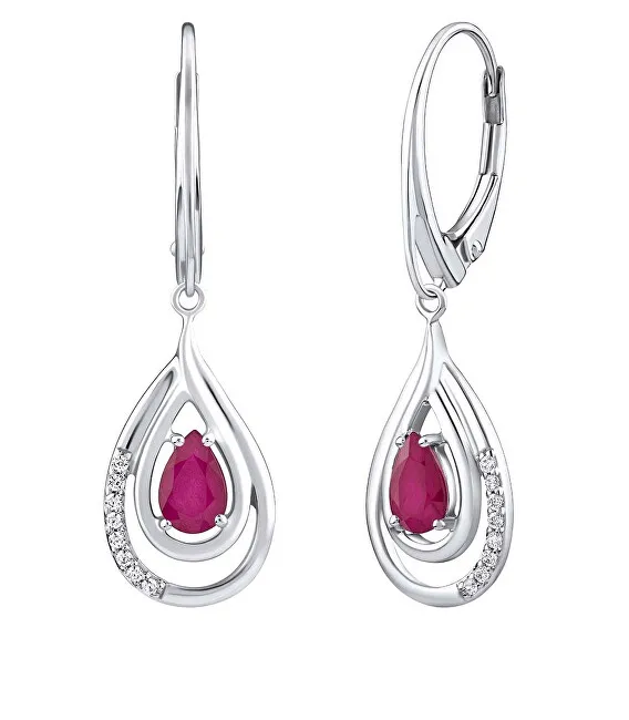 Silvego Orecchini di lusso in argento con rubini e zirconi FWE10130R donna