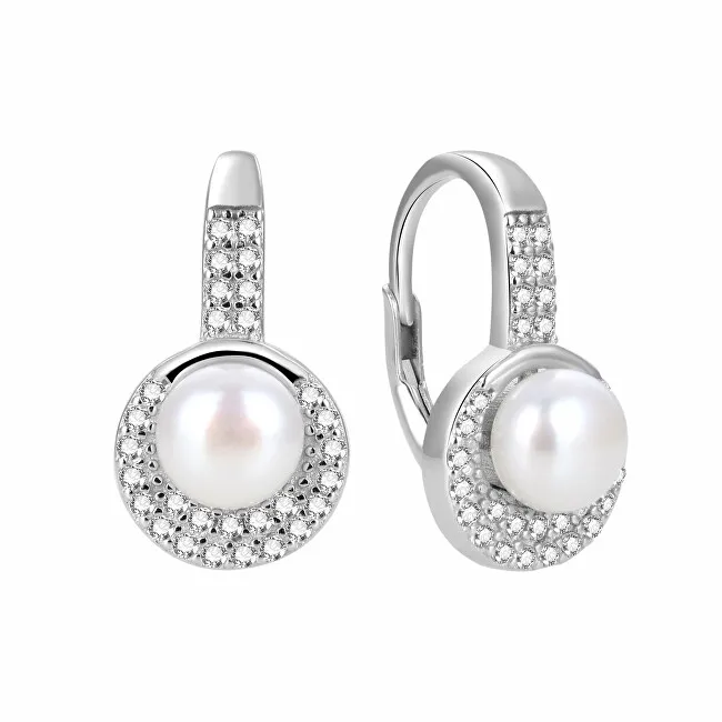 Beneto Orecchini in argento scintillanti con perle vere AGUC2152PL donna