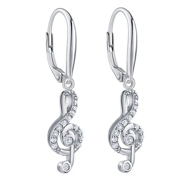 Silvego Orecchini in argento di design con clave di violino JJJED1098 donna