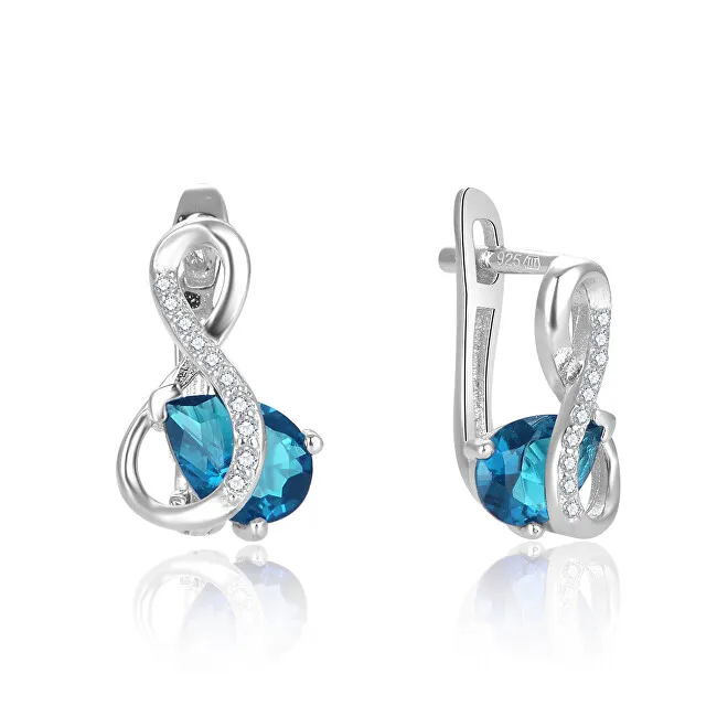 Beneto Orecchini in argento abbagliante con zircone turchese AGUC2692-T donna