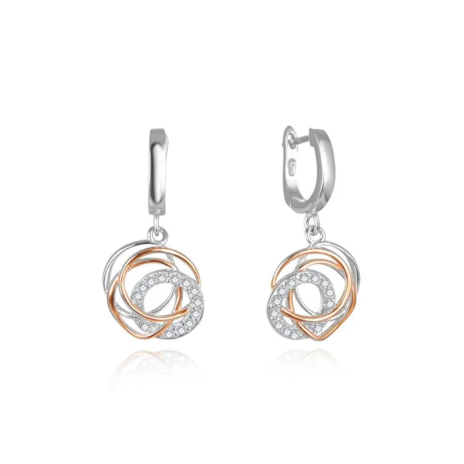 Beneto Orecchini bicolore moda con zirconi AGUP2689-RHR donna