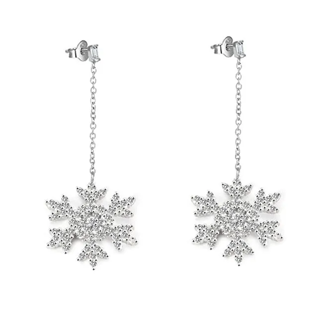 Beneto Orecchini in argento lucido Fiocchi di neve AGUP2753 donna