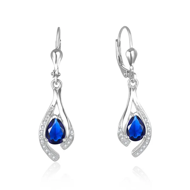 Beneto Splendidi orecchini in argento con zirconi blu scuro AGUC2693-DB donna