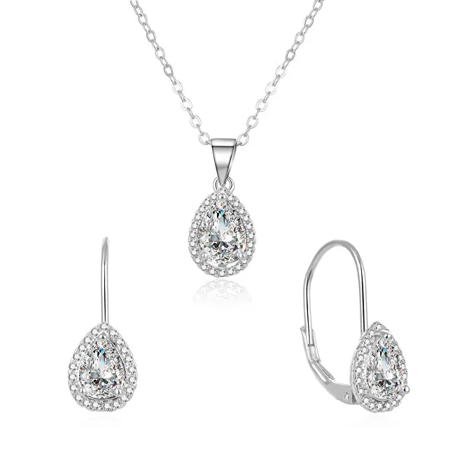 Beneto Parure di gioielli in argento con zirconi AGSET194R (collana, orecchini) donna