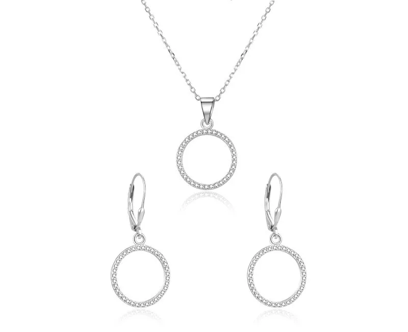 Beneto Parure di gioielli in argento e a forma di cerchio AGSET66RL (collana, orecchini) donna