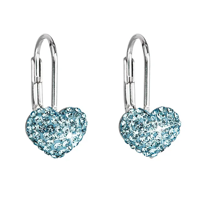 Evolution Group Orecchini a cuore con cristalli 31125.3 acquamarina donna