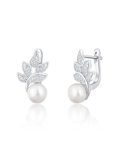 JwL Luxury Pearls Bellissimi orecchini in argento con perle vere e zirconi JL0719 donna
