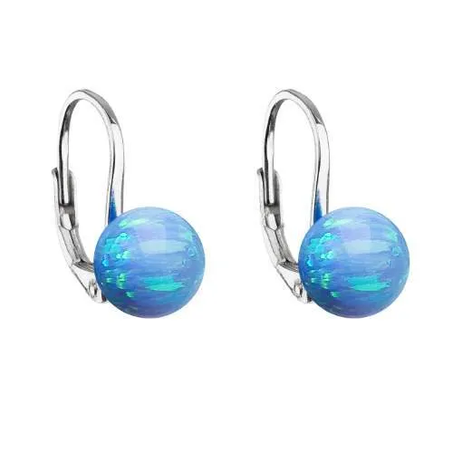Evolution Group Orecchini in argento scintillante con opale sintetico blu 11245.3 donna