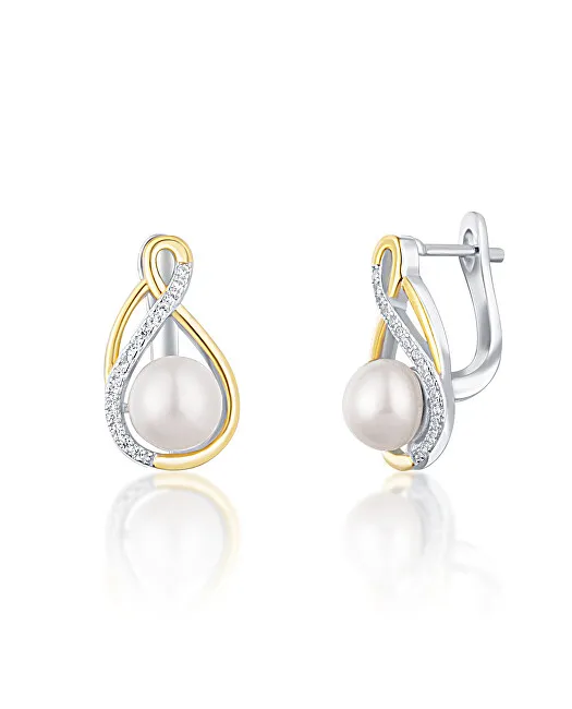 JwL Luxury Pearls Eleganti orecchini bicolore con perle vere JL0721 donna