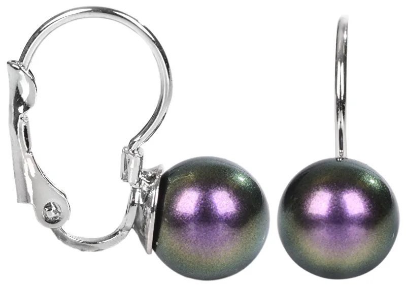 Levien Orecchini graziosi con patta in perla viola iridescente donna