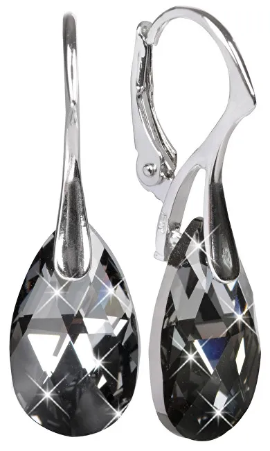 Levien Misteriosi orecchini con cristilla Pear Silver Night donna