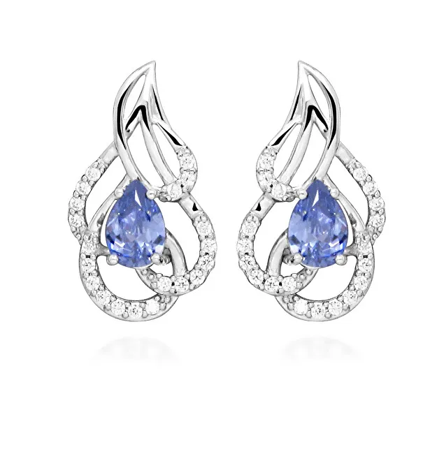 Gatto in argento Orecchini in argento con tanzanite sintetiche SC470 donna
