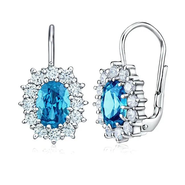 Orecchini Silvego in argento con topazio sintetico blu ovale SILVEGOB31571-B donna