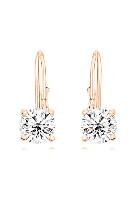 Orecchini JVD Delicati in bronzo con zirconi trasparenti SVLE0620XH2RO00 - Dimensioni: 1.3 x 0.5 cm donna