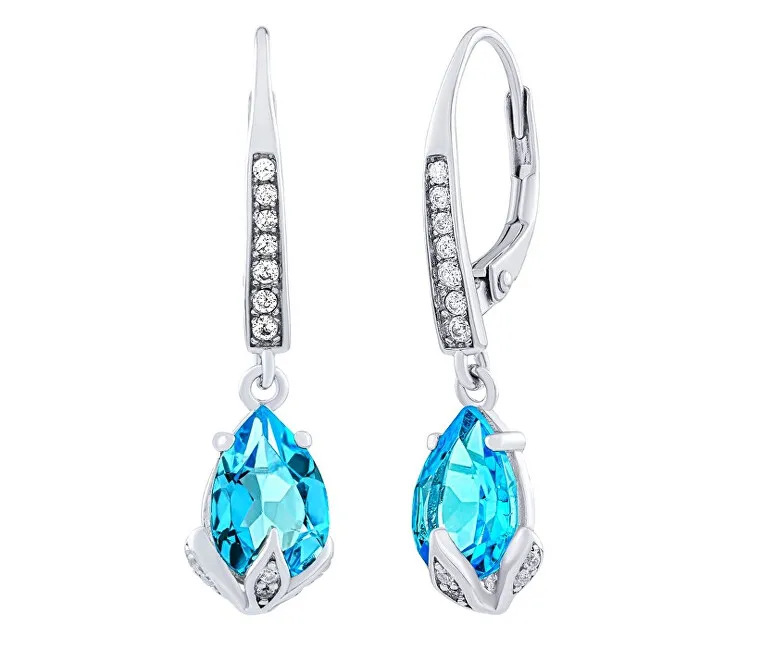 Silvego Orecchini Clarissa in argento con topazio blu svizzero e zirconi brillanti JJJ1267ETS donna