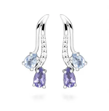 Gatto Orecchini in argento graziosi con zirconi cubici SC506 donna