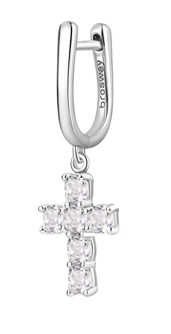 Brosway Orecchini singoli in argento con croce fantasia infinito bianco FIW22 donna