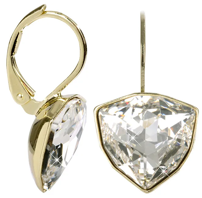 Levien Eleganti orecchini in cristallo Trilliant placcati in oro da donna