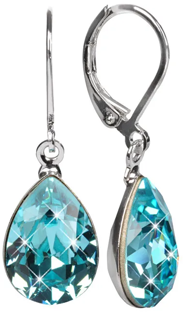 Levien Elegant orecchini con cristalli Pear Light Turquoise donna