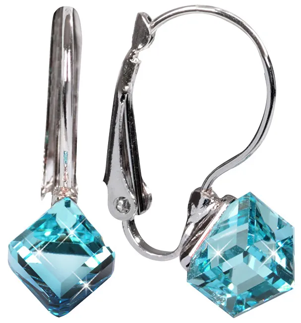 Orecchini Levien Eleganti Cubo Acquamarina donna
