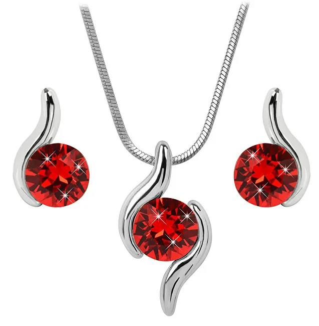 Levien Un set adattato di collane e orecchini Chaton Wave Light Siam donna