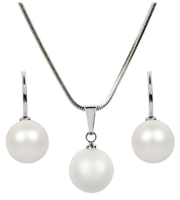 Levien Set collana e orecchini Perla Bianco Perlato SET-041 donna