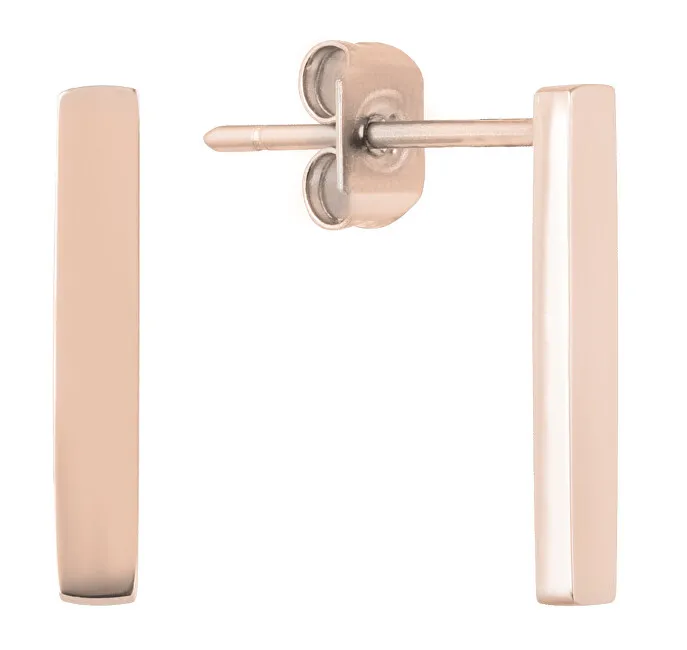 Troli Eleganti orecchini minimalisti dorati rosa donna