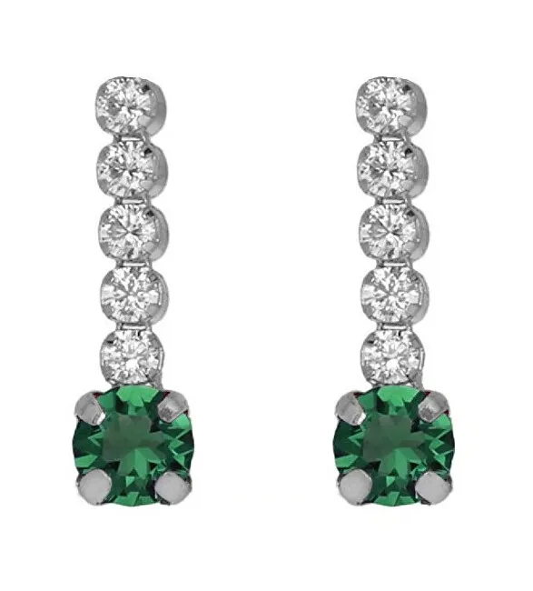 Victoria Cruz Orecchini pendenti con cristallo verde Shine A4669-20HT donna
