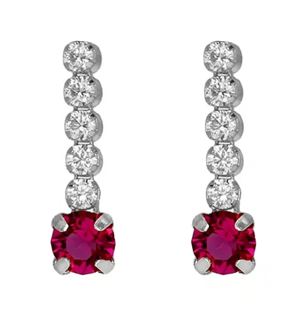 Victoria Cruz Orecchini pendenti scintillanti con cristallo fucsia Shine A4669-21HT donna