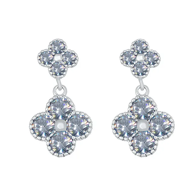 CRYSTAlp Bellissimi orecchini con fiori trasparenti 42289.WHI.R donna