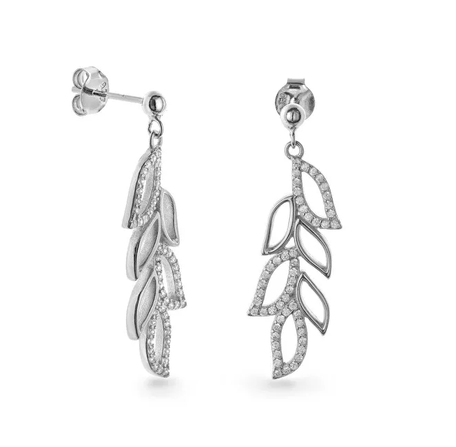 AGAIN Gioielli Delicati orecchini pendenti in argento con zirconi AJNS0023 donna