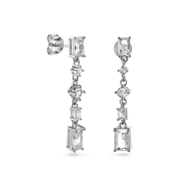 AGAIN Gioielli Orecchini pendente in argento scintillante con zirconi AJNS0029 donna