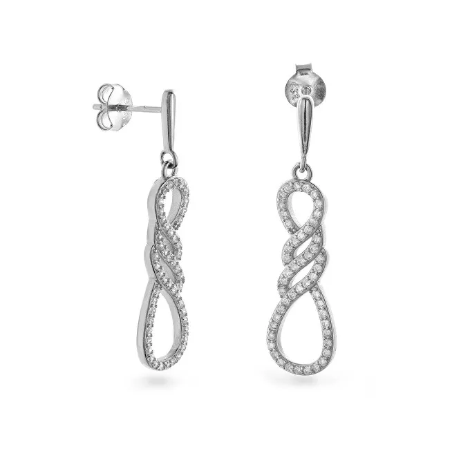 AGAIN Gioielli Orecchini pendente in argento con zirconi cubici AJNS0030 donna