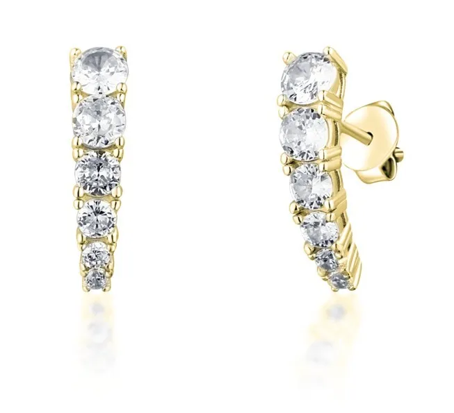 JV OrecchiniD placcati oro scintillanti con zirconi trasparenti SVLE1618XH2GO00 donna