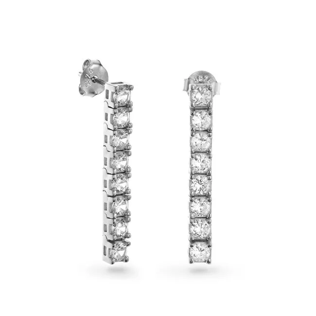 AGAIN Gioielli Eleganti orecchini pendenti in argento con zirconi AJNS0001 donna