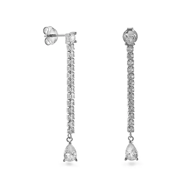 AGAIN Gioielli Orecchini pendente in argento con zirconi cubici AJNS0024 donna