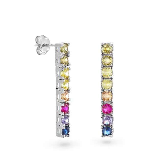 AGAIN Gioielli orecchini pendente giocosi con zirconi cubici colorati AJNS0041 donna