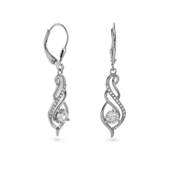 AGAIN Gioielli Eleganti orecchini pendenti in argento con zirconi AJNS0045 donna