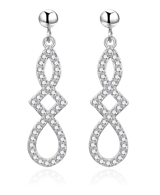 Agato Orecchini pendente in argento con zirconi trasparenti AGT-E036PW donna
