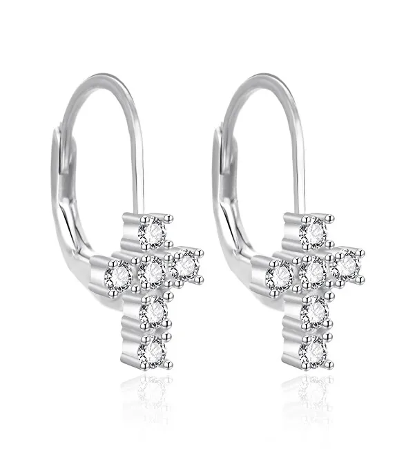 Orecchini pendenti in argento Agato con croce AGT-E110LW da donna