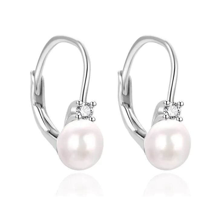 Agato AGT-E115LW-P Orecchini in argento per bambina con perla autentica donna