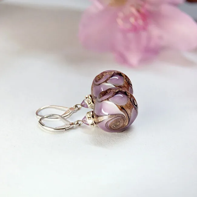 Lampglas Orecchini con avventurina in perle Lampglas Lavender Charm ECQ13/CHI donna