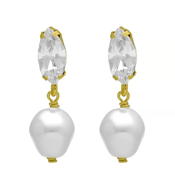 Victoria Cruz Orecchini di perle barocche placcate oro scintillante Purpose A4657-07DT donna