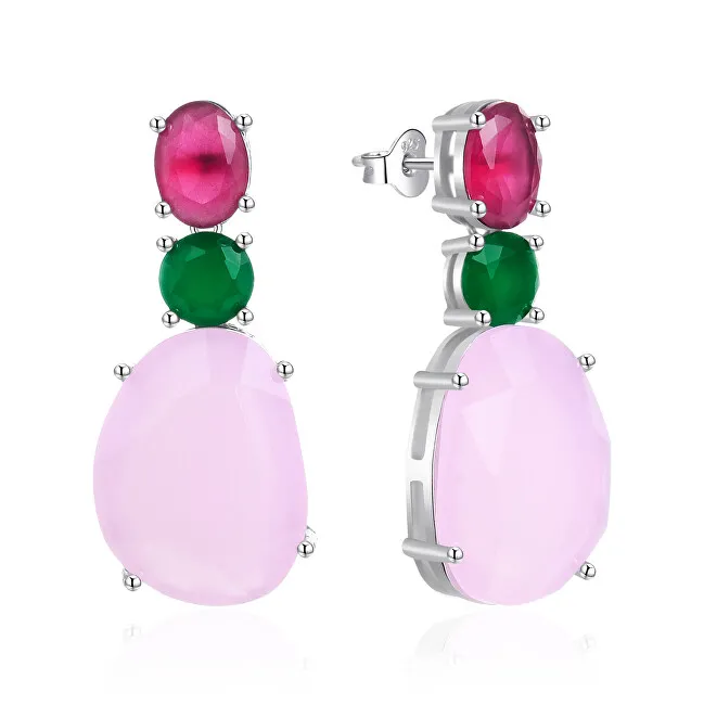 Agato Orecchini pendenti in argento con vetro colorato AGT-E014PC donna